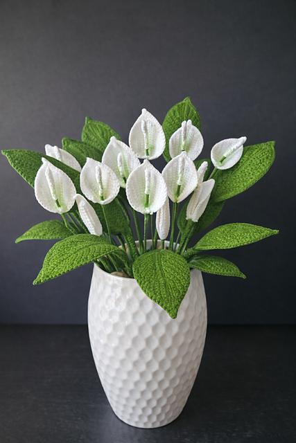 Crochet Peace Lily flowers