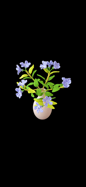 Crochet Periwinkle flowers