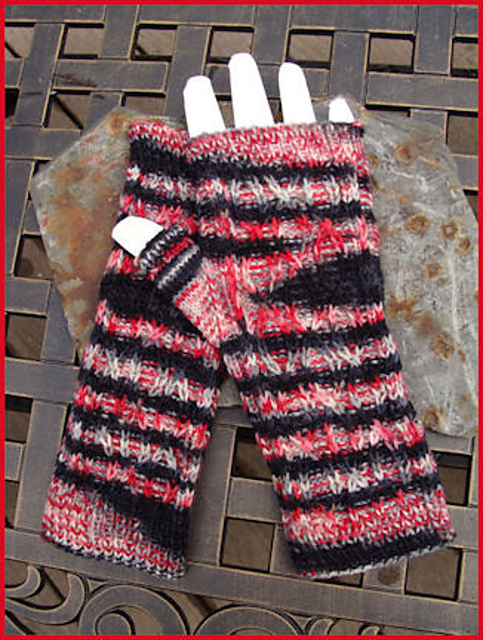 Stacked Olives Fingerless Mitts