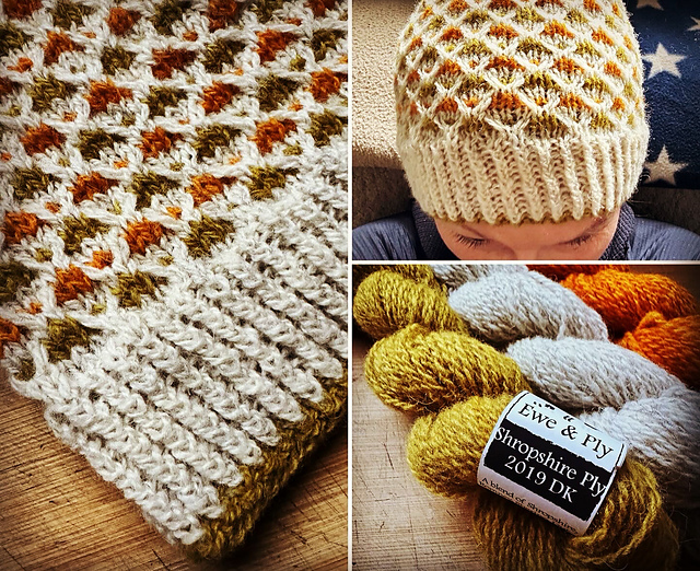 Cozy EWE Wool Rust and Multicolor Knit Hat Hand-Knit Maple Leaves Beanie Hat - Cozy Wool Winter  main image 4