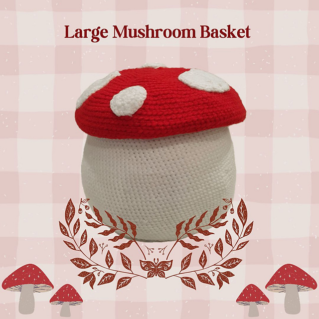 Large Crochet Mushroom Basket