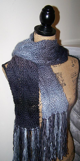 Simple Knitted Two Cable Scarf