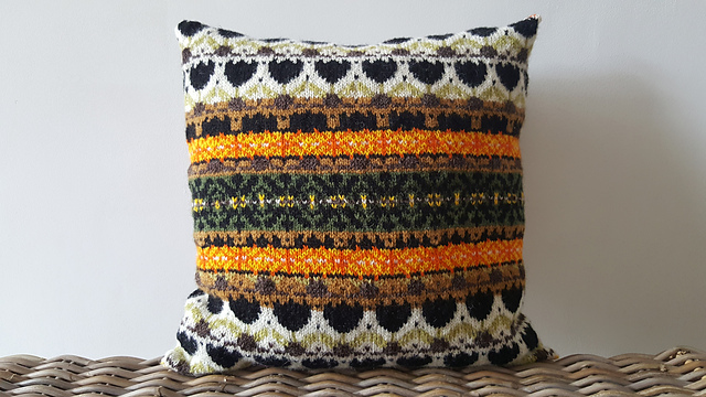 Black Tulip Fairisle Cushion