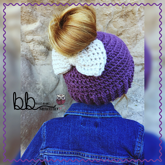 Messy Bun Bow Beanie