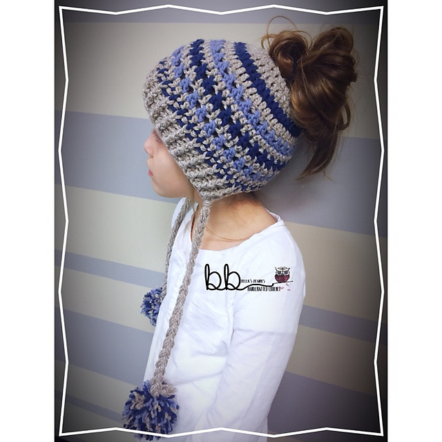Messy Bun Beanie with Tassels
