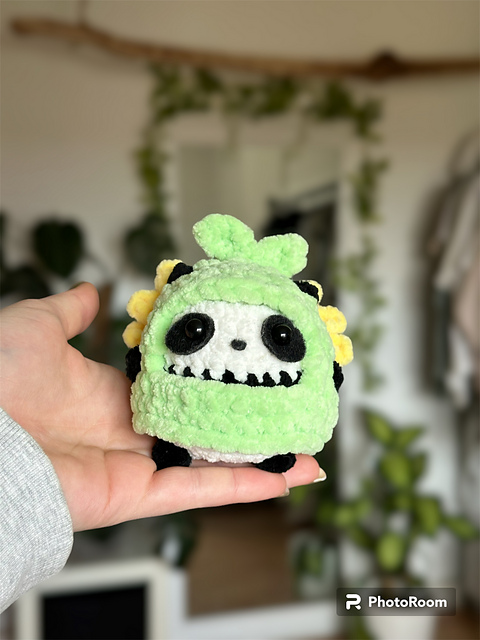 Panda Bear in Axolotl Costume