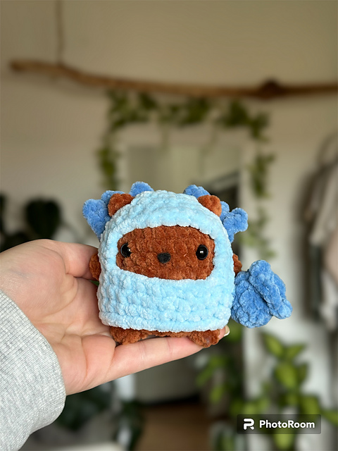 Brown Bear in Axolotl Costume
