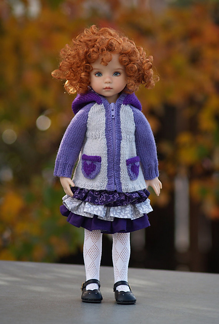 Heart Hoodie-LD for Dianna Effner's 13" Little Darling Studio Dolls