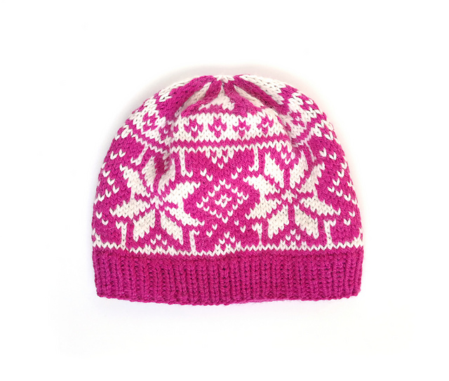 Pink Rose Fair Isle Hat