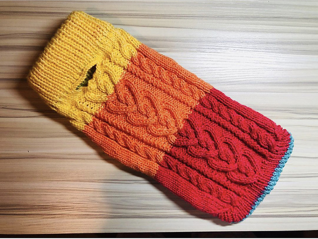 #14 Valentine Heart Cable Dog Sweater