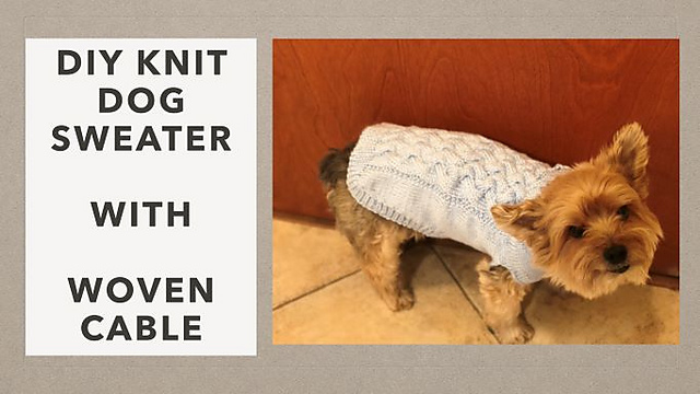 #26 Woven Cable Dog Sweater