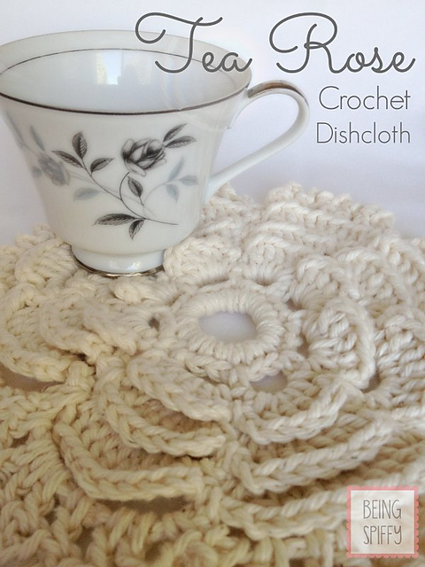 Tea Rose Dishcloth