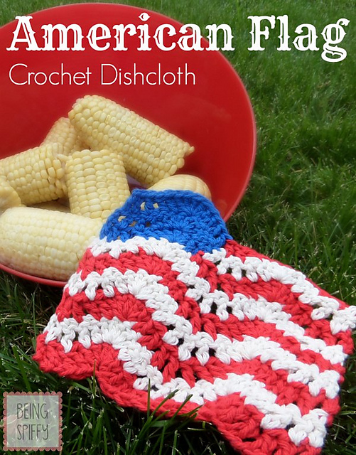 American Flag Dishcloth
