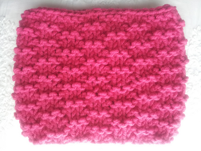 Cuello en punto de escalera/Pink Lace Stitch Cowl