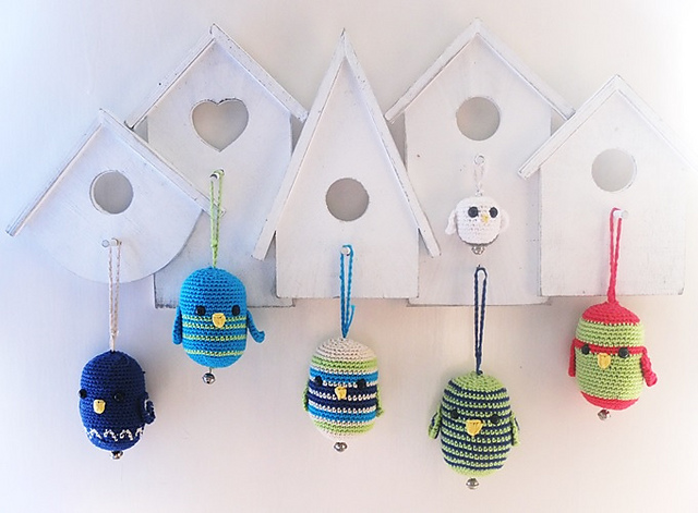 Crochet Birds On A Coat Rack