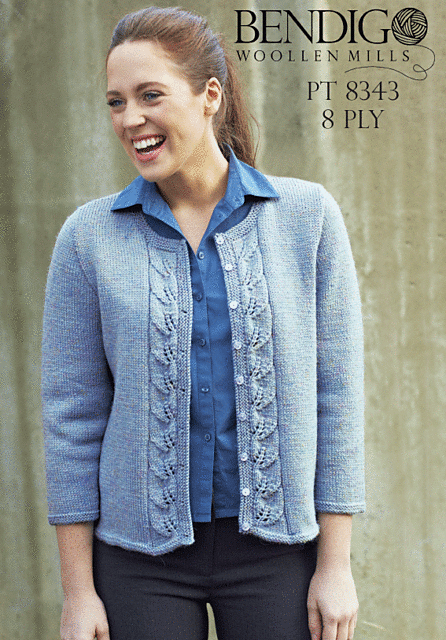 PT 8343 Lace Panel Cardigan