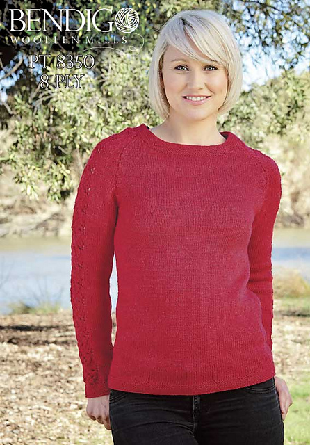 PT 8350 Ladies Lace Sleeve Jumper