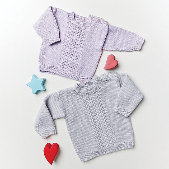 PT8583 - Babies Neck Button Cabled Jumper
