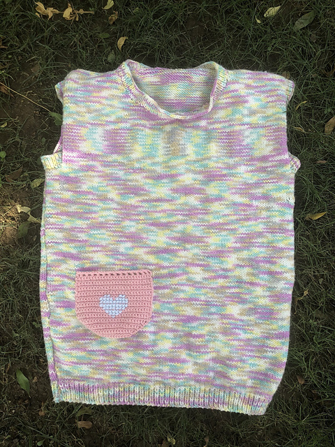 Simple Heart Stitched Pocket