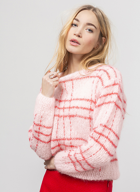 Pull mohair à carreaux Alexandra - M6216