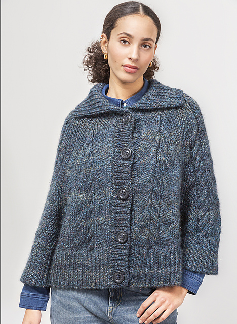 Gilet raglan à torsades Josie - M6218