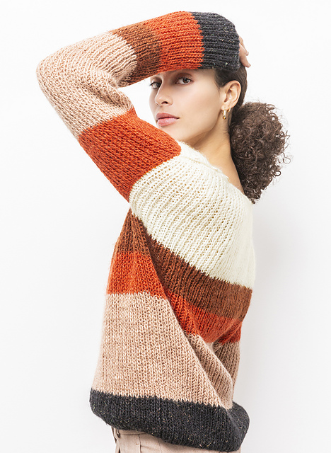 Pull rayé épaule boutonnée Lucia - M6223