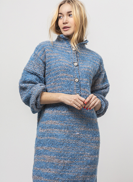 Robe manches longues boutonnée - M6228