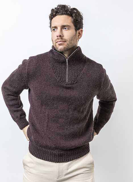 Pull col camionneur zippé Romain - M6239