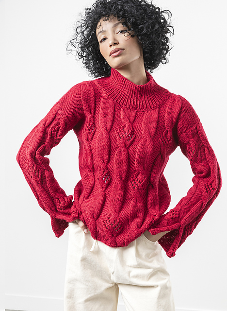 Pull à torsades ajourées Sienna - M6241
