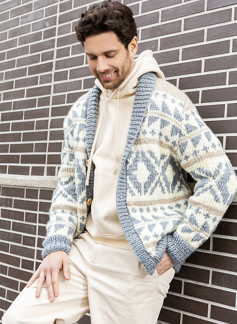 Veste jacquard col châle Alan - M6256