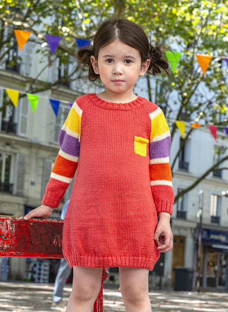 Robe manches rayées - M6328
