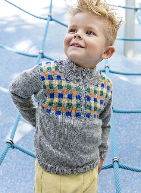 Pull jacquard col camionneur zippé - M6333