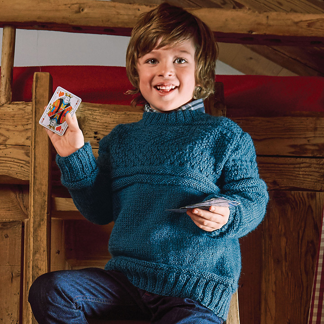 ONLY - Pull à col rond en maille côtelée - Indigo vintage