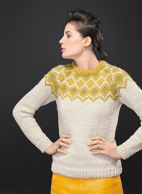 04 Pull jacquard empiècement - M2364