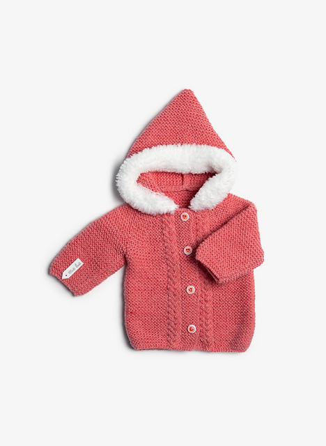Manteau à torsades et capuche - M1707