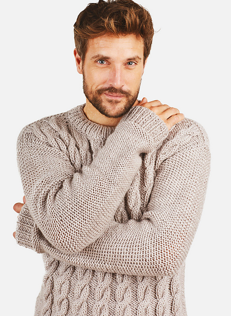 Gros pull à torsades col rond - M1735