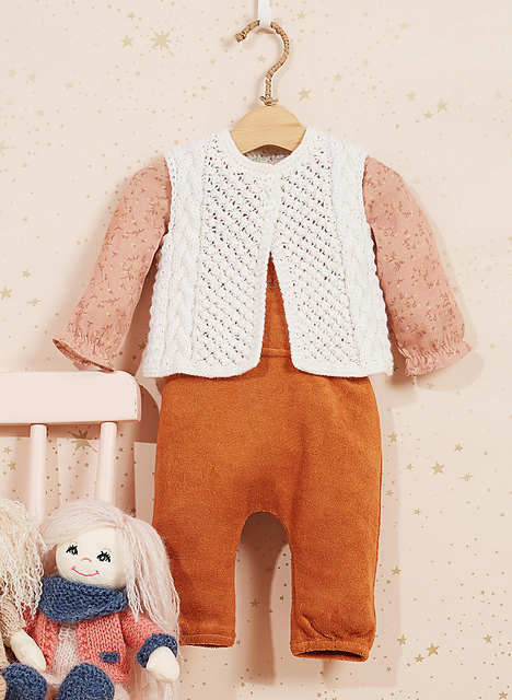 Gilet torsades sans manches - M1481