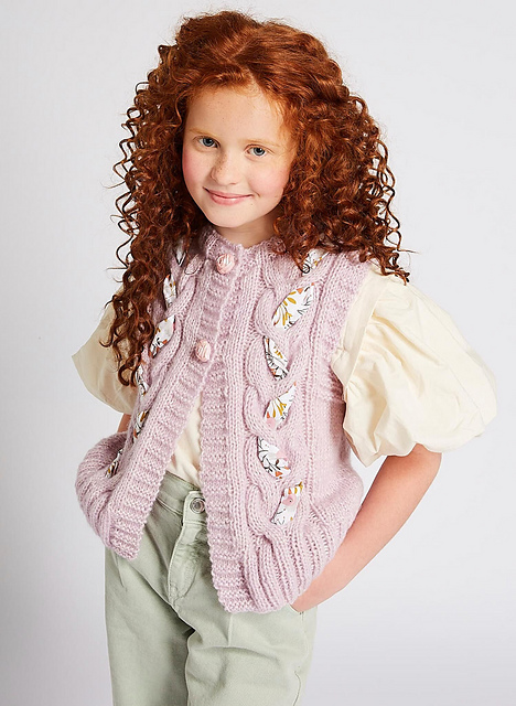 Gilet enfant à torsades sans manches - M1598