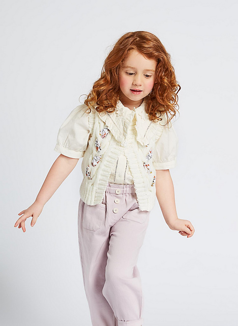 Gilet bébé à torsades sans manches - M1599