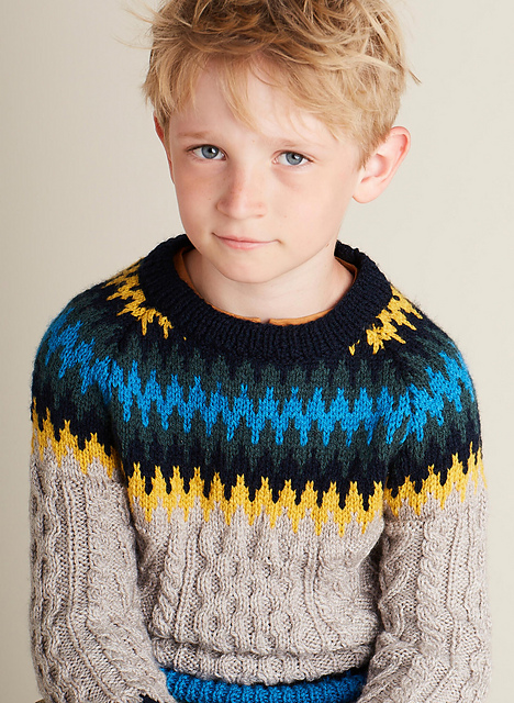 Pull jacquard et torsades - M1570