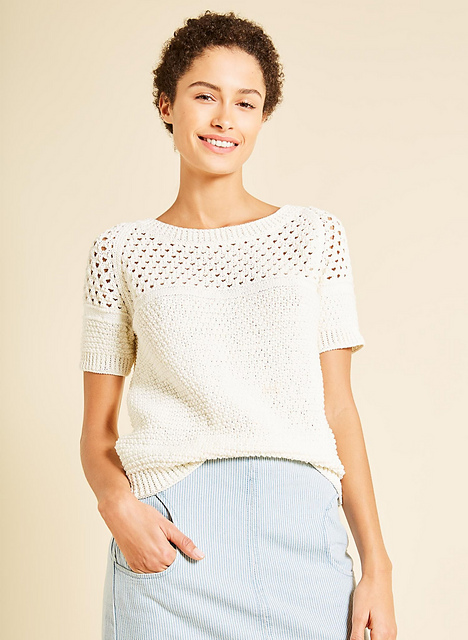 Pull ajouré manches courtes - M1380