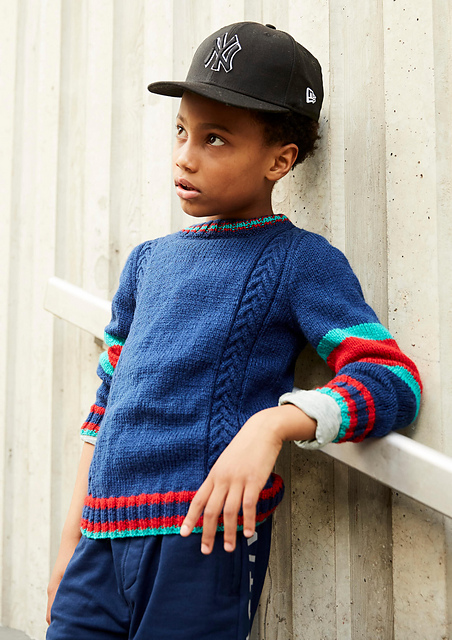 Pull tricolore col rond - M1146