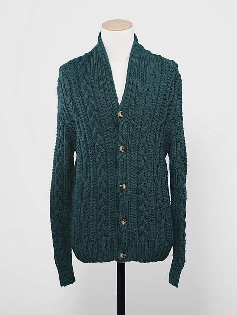n°14 Veste à torsades col châle - M0496