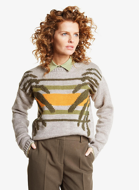 Pull jacquard col rond - M1023