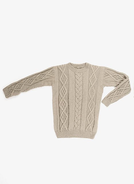 Pull col rond à torsades - M1044