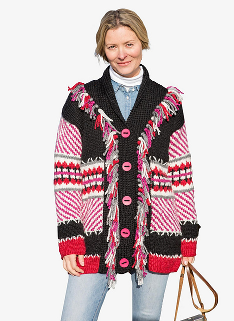 Veste jacquard col châle - M1058