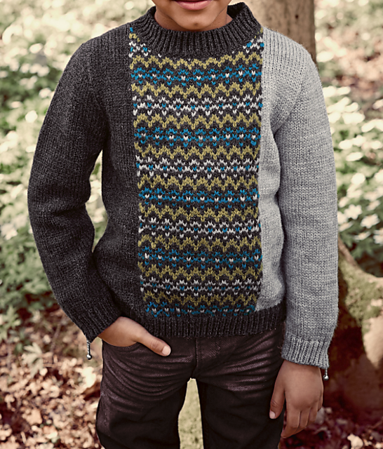 25 Pull empiècement jacquard