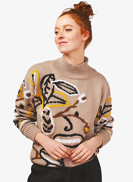 Pull jacquard col montant - M1919