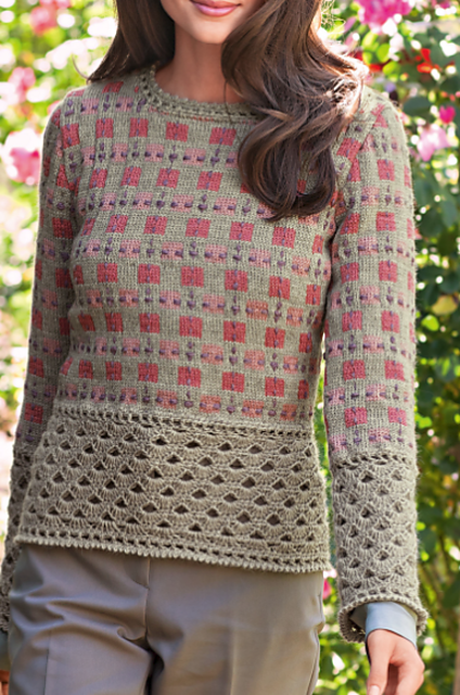 882 Pull jacquard "effet dentelle"