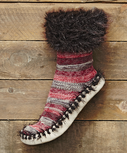 954 Chaussons revers "effet fourrure"
